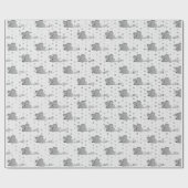 Papier Cadeau Gris Mis Sur Pois (Plat)