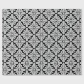 Papier Cadeau Gris Motif de fleurs de concho (Plat)