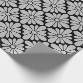 Papier Cadeau Gris Motif de fleurs de concho (Coin)
