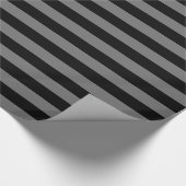 Papier Cadeau Gris moyen et bande noire (Coin)