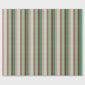 Papier Cadeau Gris - Noël - Rose rouge vert (Plat)