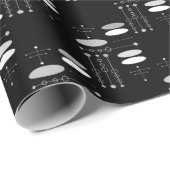 Papier Cadeau Gris noir blanc MCM milieu du siècle Abstrait mode (Coin rond)