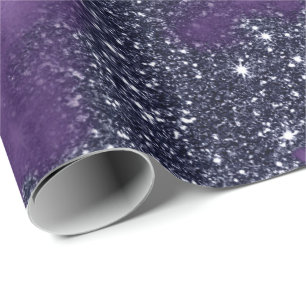 Papier Cadeau Gris noir pourpre de Glitt d'améthyste liquide de