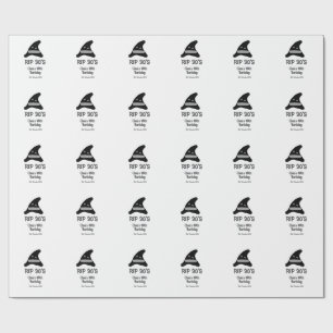 Papier Cadeau Gris noir RIP 30's 40e anniversaire chapeau de sor