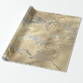 Papier Cadeau Gris Or rose Argent Marbre brillant métal brillant (Déroulé)