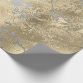 Papier Cadeau Gris Or rose Argent Marbre brillant métal brillant (Coin)