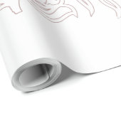 Papier Cadeau Gris pâle, Lait Blanc, design floral (Coin rond)