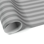 Papier Cadeau Gris & Rayures Gris Clair (Coin rond)