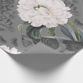 Papier Cadeau Gris romantique de pivoine blanche (Coin)