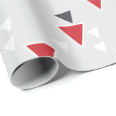 Papier Cadeau Gris rouge et blanc Abstrait Retro Triangle modern (Coin rond)