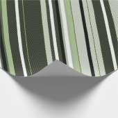 Papier Cadeau Gris, vert, rayures blanches. (Coin)
