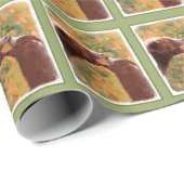 Papier Cadeau Grizzly Bear Mom and Cub Painting - Wildlife Art (Coin rond)