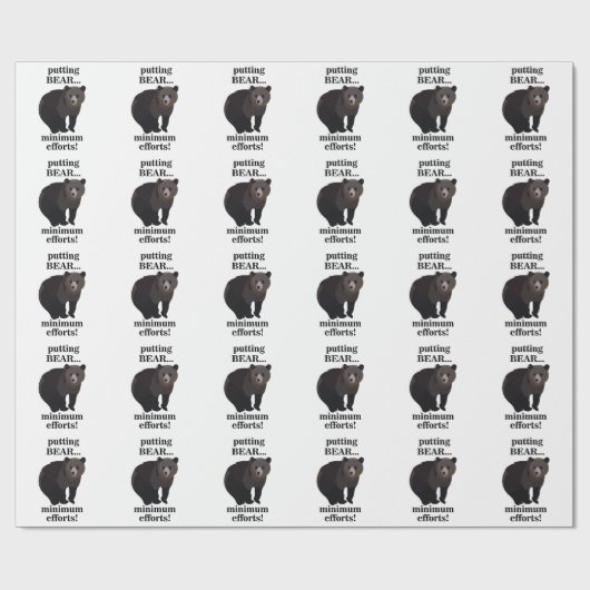 Papier Cadeau Grizzly Bear Putting Bear Minimum Efforts Funny (Plat)