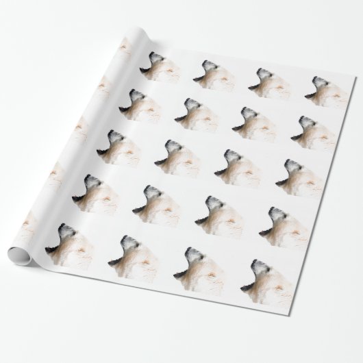 Papier Cadeau Grondement d'ours blanc (Déroulé)