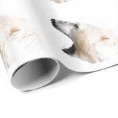 Papier Cadeau Grondement d'ours blanc (Coin rond)