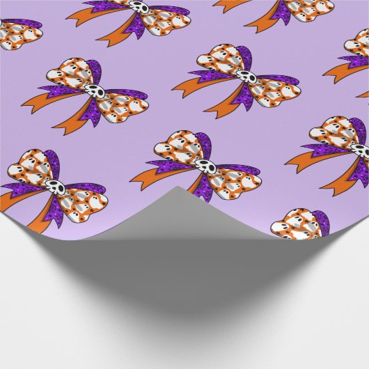 Papier Cadeau Groovy Halloween Cute Ghost Funny Retro Pattern (Coin)