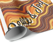 Papier Cadeau Groovy Peace & Joy Repeating Pattern  (Coin rond)