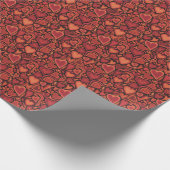 Papier Cadeau Groovy Retro Hearts 70s Print Wrapping Paper Roll (Coin)