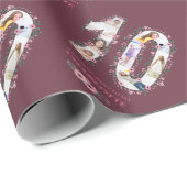 Papier Cadeau Gros 10e anniversaire fille photo Collage Fleur ro (Coin rond)