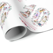 Papier Cadeau Gros 10e anniversaire fille photo Collage Fleur ro (Coin rond)