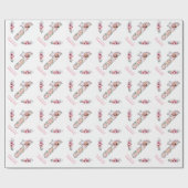 Papier Cadeau Gros 1er anniversaire fille photo Collage Fleur ro (Plat)