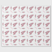 Papier Cadeau Gros 4e anniversaire Fille du feuillage vert Fleur (Plat)