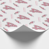 Papier Cadeau Gros 4e anniversaire Fille du feuillage vert Fleur (Coin)