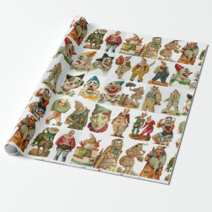 Papier Cadeau Gros clowns Vintages
