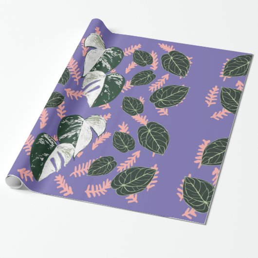 Papier Cadeau Gros feuilles verts (Déroulé)
