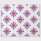 Papier Cadeau Gros flocon de neige violet et blanc Noël moderne (Plat)