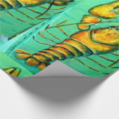 Papier Cadeau gros homards principaux sur papier d'emballage ver (Coin)