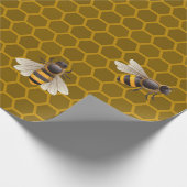 Papier Cadeau Gros Miel Doré peigne Bee Hive Géométrique He (Coin)