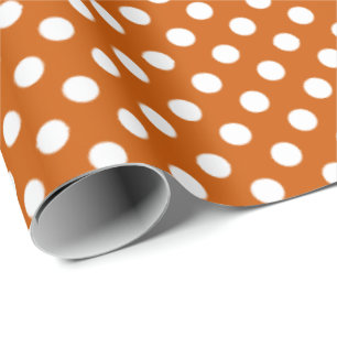 Papier Cadeau Gros Motif Dots Brûlé Orange