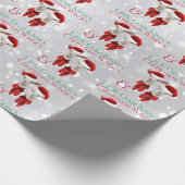 Papier Cadeau Gros Noël Voeux Petite Chèvre Baisers Argent (Coin)