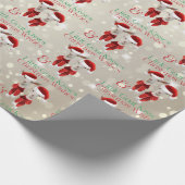 Papier Cadeau Gros Noël Voeux Petite Chèvre Baisers Or (Coin)