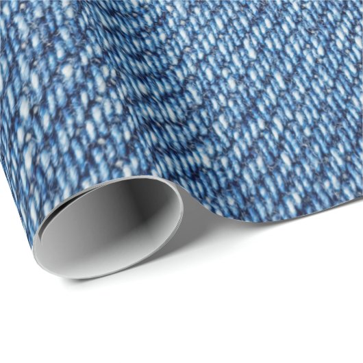 Papier Cadeau Gros plan arrière - plan denim bleu (macro) (Coin rond)