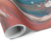 Papier Cadeau Gros plan Photo de la peinture à marbrage d'eau (Coin rond)