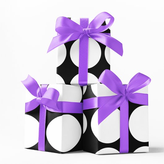 Papier Cadeau Gros Points Blancs