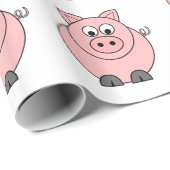 Papier Cadeau Gros porc rose (Coin rond)