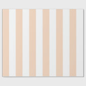 Papier Cadeau Gros rayures pêche et blanc clair (Plat)