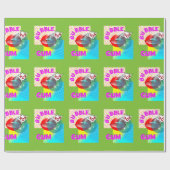 Papier Cadeau Grosse Pop Art Rétro Bubble Gum Lièvres (Plat)