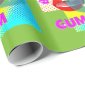 Papier Cadeau Grosse Pop Art Rétro Bubble Gum Lièvres (Coin rond)