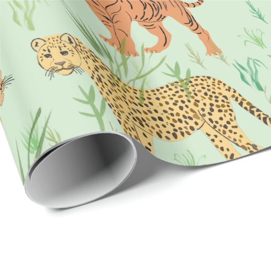 Papier Cadeau Grosses Chats Dans L'Herbe (Coin rond)