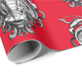 Papier Cadeau Grotesque de la Renaissance Gargoyle Face Homard H (Coin rond)