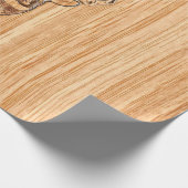 Papier Cadeau Grotte blanche Cerf de bois Grain style graphique (Coin)