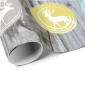 Papier Cadeau Grotte rustique Bois Photos de famille de Noël (Coin rond)