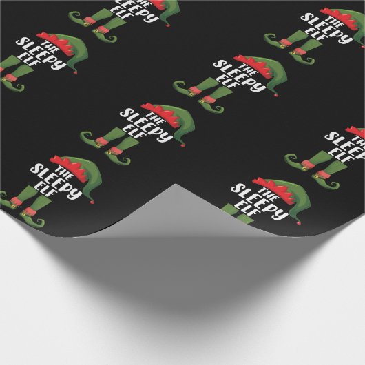 Papier Cadeau Groupe de jumelage des elfes endormis Noël (Coin)