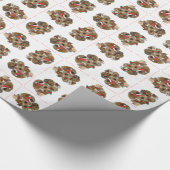 Papier Cadeau Groupe de Pékinois Noël (Coin)