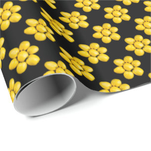 Papier Cadeau Groupe de pommes jaunes