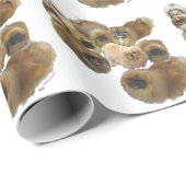 Papier Cadeau Groupe Pekingese (Coin rond)